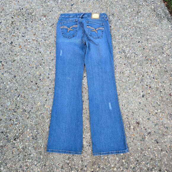👖😻Baby Phat Y2K 2000's Lightwash Blue Flare Leg Jeans Size 9 - Picture 1 of 9